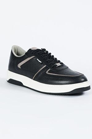 %100 Deri Siyah Sneaker Ayakkabı