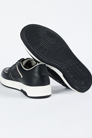 %100 Deri Siyah Sneaker Ayakkabı
