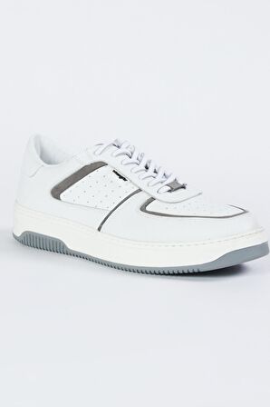 %100 Deri Beyaz Sneaker Ayakkabı