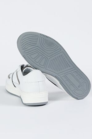 %100 Deri Beyaz Sneaker Ayakkabı