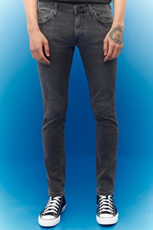 Luke Slim Tapered Dar Kesim Düşük Bel Antrasit Esnek Jean Kot Pantolon