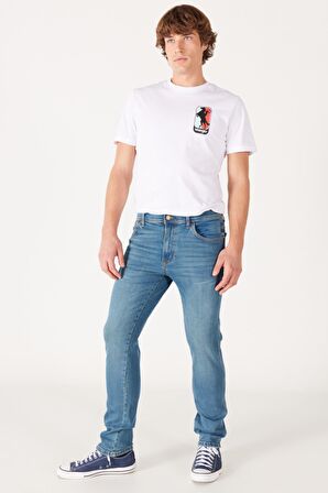 Texas Slim Fit Dar Kesim Normal Bel Mavi Esnek Jean Kot Pantolon
