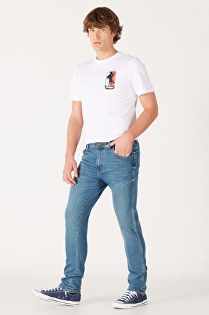 Texas Slim Fit Dar Kesim Normal Bel Mavi Esnek Jean Kot Pantolon