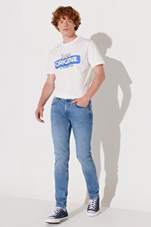 Luke Slim Fit Dar Kesim Düşük Bel Açık Mavi Esnek Jean Kot Pantolon