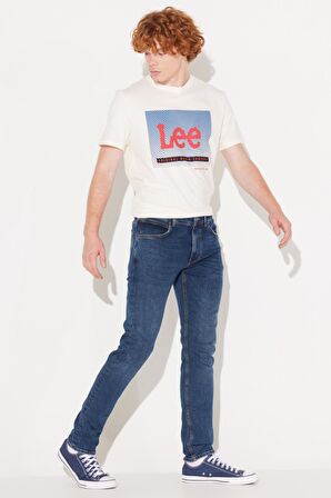 Slim Fit Dar Kesim Düşük Bel Mavi Esnek Luke Jean Denim Kot Pantolon