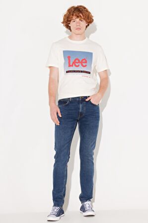 Slim Fit Dar Kesim Düşük Bel Mavi Esnek Luke Jean Denim Kot Pantolon