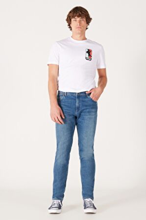 Larston Slim Fit Dar Kesim Düşük Bel Mavi Esnek Jean Kot Pantolon