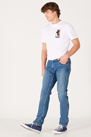 Larston Slim Fit Dar Kesim Düşük Bel Mavi Esnek Jean Kot Pantolon