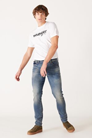 Slim Fit Dar Kesim Düşük Bel Taşlamalı Mavi Esnek Larston Jean Denim Kot Pantolon