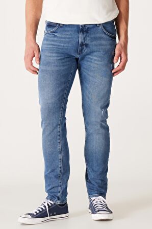 Larston Slim Fit Dar Kesim Düşük Bel Mavi Esnek Jean Kot Pantolon