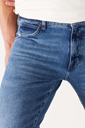 Larston Slim Fit Dar Kesim Düşük Bel Mavi Esnek Jean Kot Pantolon