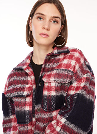 Oversize Bol Kesim Çok Renkli Shacket Ceket
