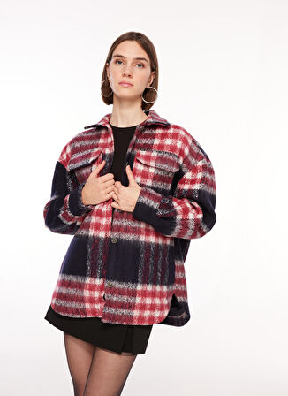 Oversize Bol Kesim Çok Renkli Shacket Ceket