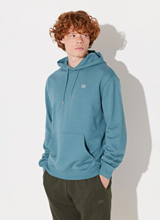 Lee Kapüşon Yaka Turkuaz Erkek Sweatshırt L80YRYA64 Kapüşonlu Sweatshirt