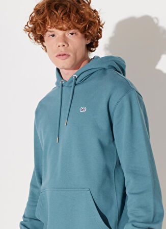 Lee Kapüşon Yaka Turkuaz Erkek Sweatshırt L80YRYA64 Kapüşonlu Sweatshirt
