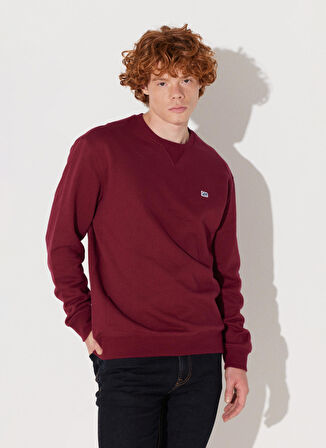 Lee Bisiklet Yaka Bordo Erkek Sweatshırt L81IRYA84 Bisiklet Yaka Sweatshirt