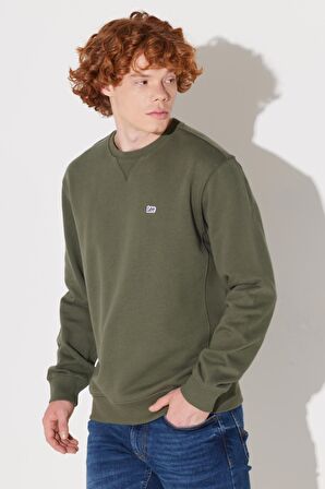 Regular Fit Normal Kesim %100 Pamuk Bisiklet Yaka Şardonlu Sweatshirt