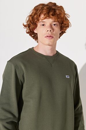 Regular Fit Normal Kesim %100 Pamuk Bisiklet Yaka Şardonlu Sweatshirt