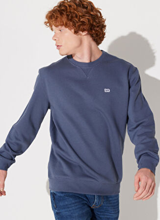 Lee Bisiklet Yaka İndigo Erkek Sweatshırt L81IRY315 Bisiklet Yaka Sweatshirt