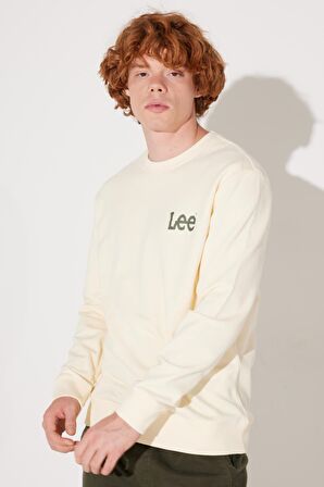 Regular Fit Normal Kesim %100 Pamuk Bisiklet Yaka Ekru Sweatshirt