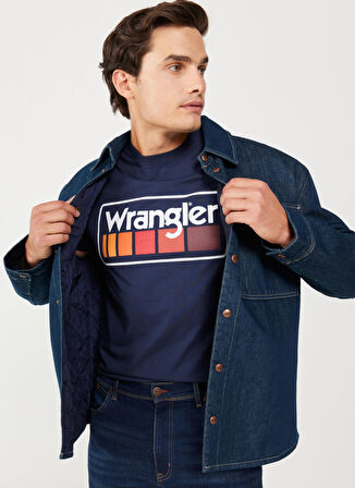 Wrangler Loose Fit Lacivert Erkek Denim Gömlek W23212236 Uzun Kollu Jean Gömlek