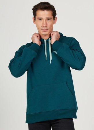 Wrangler Kapüşon Yaka Koyu Yeşil Erkek Sweatshırt W232246826 Kapüşonlu Sweatshirt