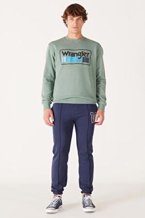 Regular Fit Normal Kesim %100 Pamuk Içi Polarlı Açık Yeşil Sweatshirt