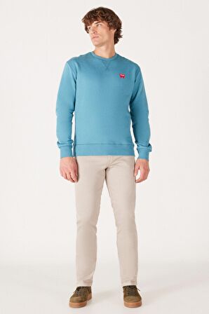 Bisiklet Yaka Sweatshirt Storm Blue