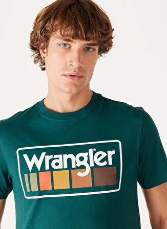 Wrangler Bisiklet Yaka Yeşil Erkek T-Shirt W750D3G61 Bisiklet Yaka T-shirt