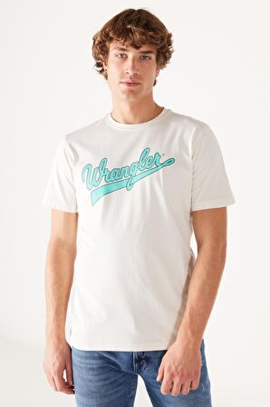 Regular Fit Normal Kesim %100 Pamuk Bisiklet Yaka Kırık Beyaz Tişört