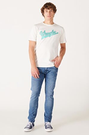 Regular Fit Normal Kesim %100 Pamuk Bisiklet Yaka Kırık Beyaz Tişört