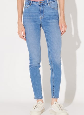 Lee Yüksek Bel Süper Dar Paça Skinny Fit Mavi Kadın Denim Pantolon L32SOVD44-Orta Mavi