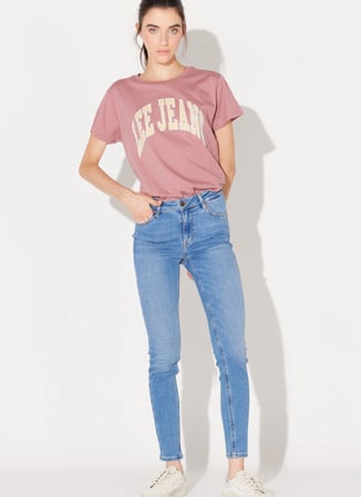 Lee Yüksek Bel Süper Dar Paça Skinny Fit Mavi Kadın Denim Pantolon L32SOVD44-Orta Mavi