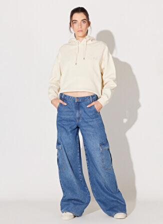 Lee Normal Bel Geniş Paça Loose Fit Mavi Kadın Denim Pantolon L34NHLD67-Mavi