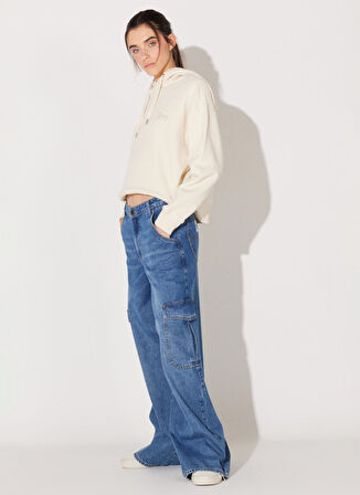 Lee Normal Bel Geniş Paça Loose Fit Mavi Kadın Denim Pantolon L34NHLD67-Mavi