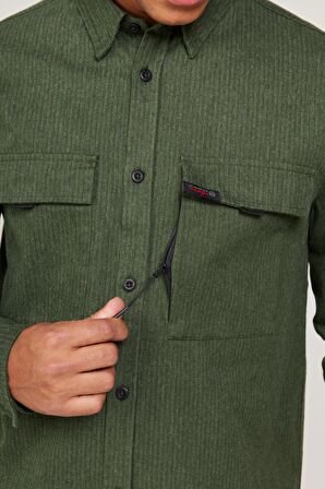 All Terrain Gear Regular Fit Normal Kesim Yeşil Uzun Kollu Gömlek