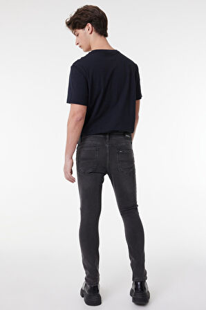 Skinny Fit Dar Kesim Normal Bel Antrasit Esnek Memphis Jean Denim Kot Pantolon