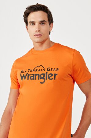 All Terrain Gear Regular Fit Normal Kesim %100 Pamuk Bisiklet Yaka Turuncu Tişört