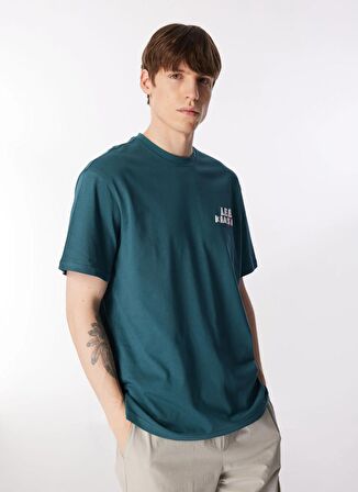 Lee Bisiklet Yaka Petrol Erkek T-Shirt L241363405 Loose Fit T-shirt