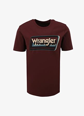 Wrangler Bisiklet Yaka Kahve Erkek T-Shirt W753EEH45 Bisiklet Yaka T-shirt