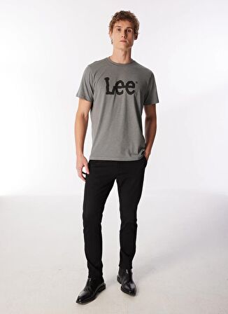 Lee Bisiklet Yaka Antrasit Erkek T-Shirt LM58205473B86 Bisiklet Yaka T-shirt