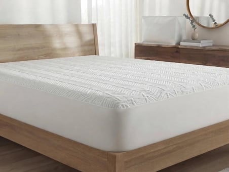 Royam Bambu Kumaş Ultra Sessiz Sıvı Geçirmez Yatak Alezi Fitted Full Kenar Tek Kişilik 120 x 200 + 35