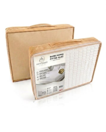 Royam Bambu Kumaş Ultra Sessiz Sıvı Geçirmez Yatak Alezi Fitted Full Kenar Tek Kişilik 120 x 200 + 35