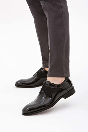 Tamer Tanca Erkek Hakiki Deri Siyah Rugan Klasik Ayakkabı 708 9706 K ERK AYK SK19-20 SIYAH RUGAN