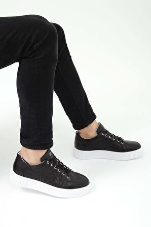 Tamer Tanca Erkek Hakiki Deri Siyah Deri Sneakers & Spor Ayakkabı 352 14100 ERK AYK Y21 SIYAH DR