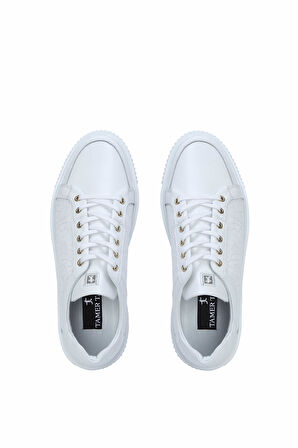 Tamer Tanca Erkek Hakiki Deri Beyaz Sneakers & Spor Ayakkabı 352 14100 ERK AYK Y21 BEYAZ DR