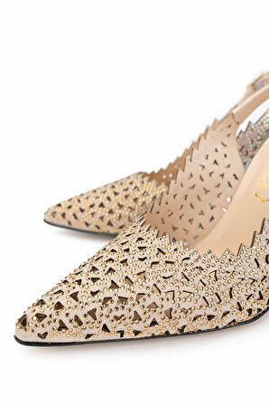 Tamer Tanca Kadın Vegan Sarı Abiye Ayakkabı 22 8411 BN AYK Y21 ALTIN