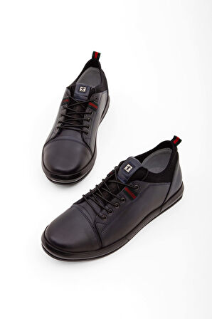 Tamer Tanca Erkek Hakiki Deri Lacivert Casual Ayakkabı 183 21652 ERK AYK Y21 LACI DR