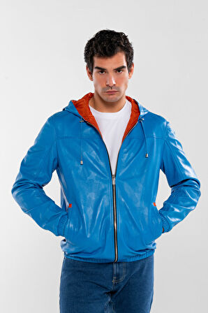Tamer Tanca Erkek Hakiki Deri Mavi/Turuncu Deri Mont 571 SMR-1005 ERK DR MONT Y21 BLUE/ORANGE