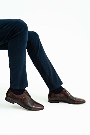 Tamer Tanca Erkek Hakiki Deri Kahverengi Klasik Ayakkabı 221 20471K ERK AYK SK21-22 KHV MLK/KHV GYK